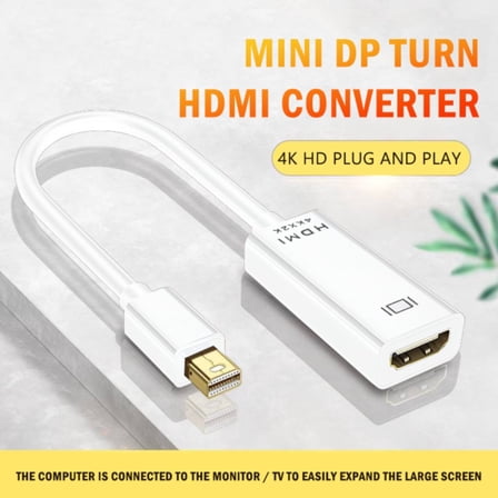 EcoNest Mini DisplayPort To HDMI Adaptor Mini DP(Thunderbolt Compatible) To HDMI 4Kx2K Converter Gold Plated Cord Suitable compitable with macbook Pro