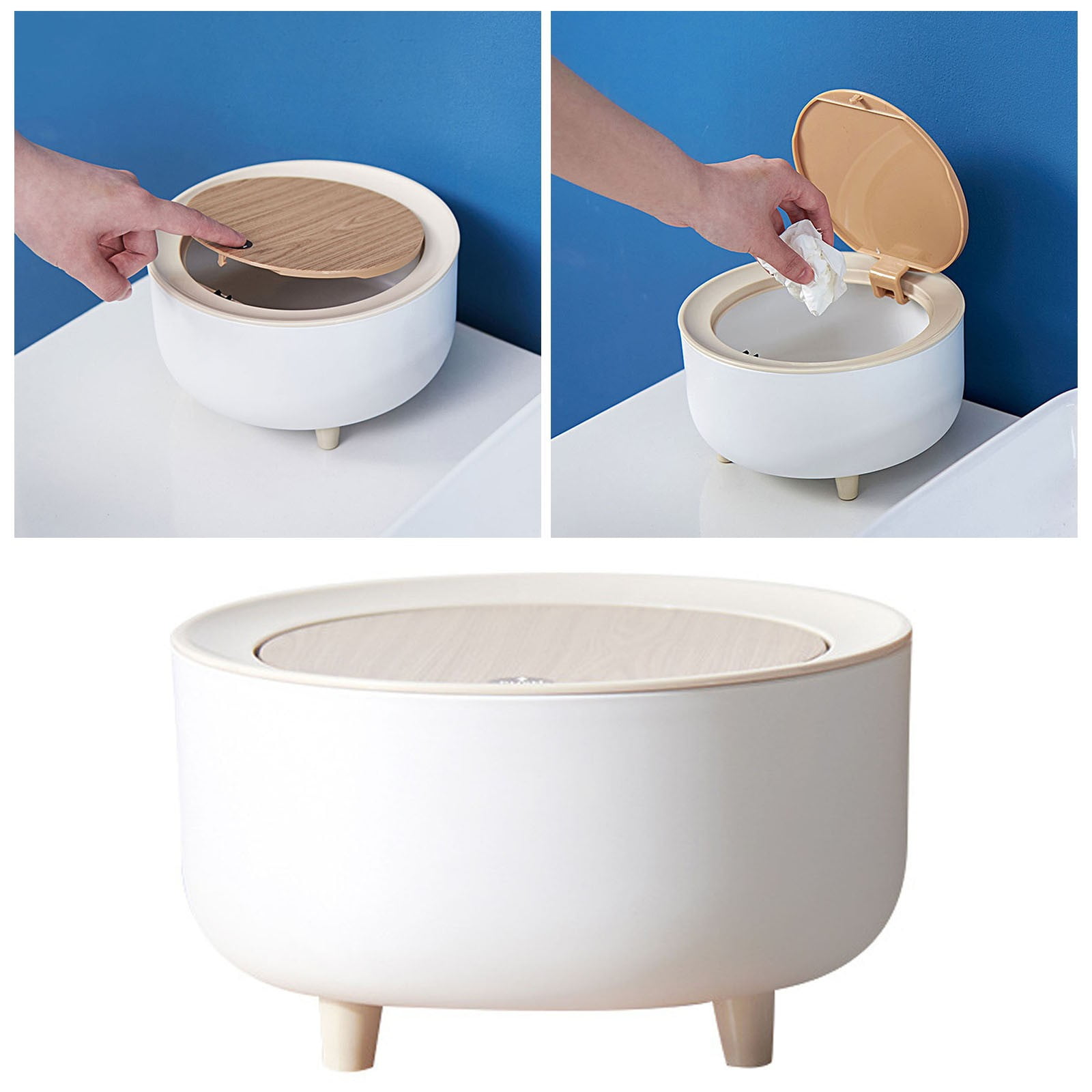 EcoNest Mini Trash Can With Lid Countertop Small Desktop Garbage Cans ...