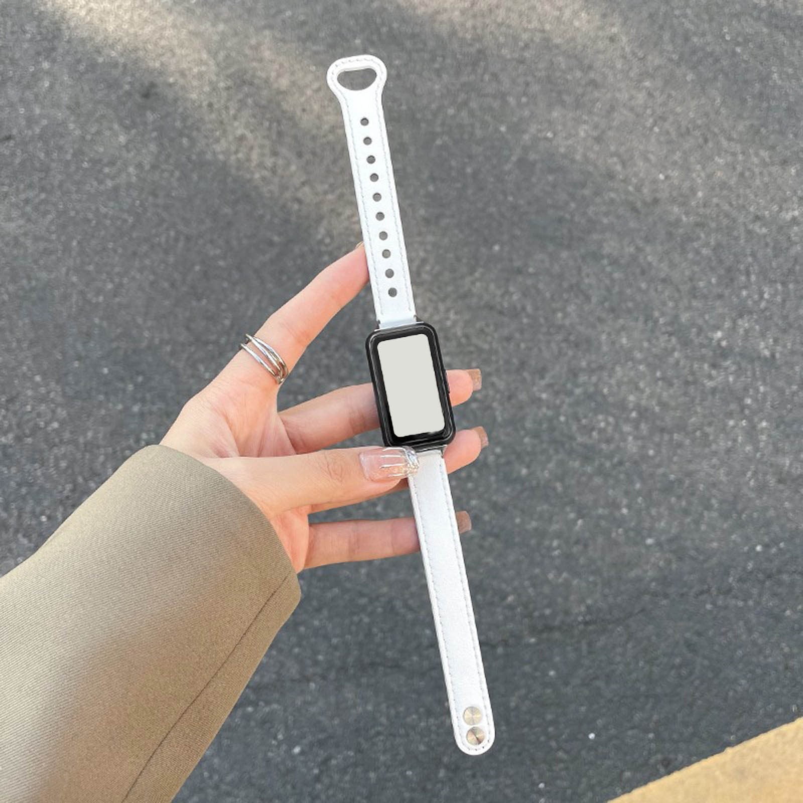 EcoNest Minimalist Double Buckle PU Material Strap For Smart Bracelets ...
