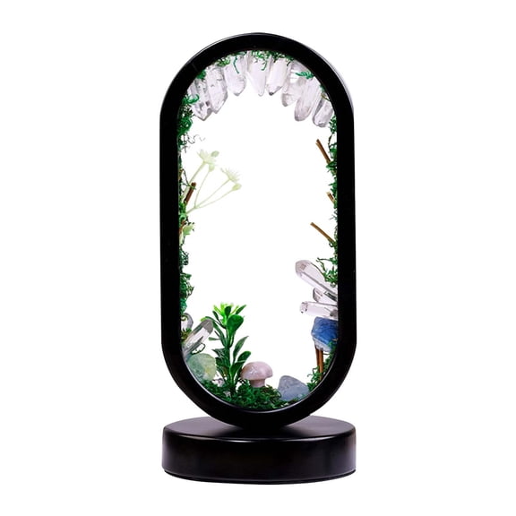 EcoNest Natural Crystal Stone Oval Night Light Style Ambient Lamp For Home