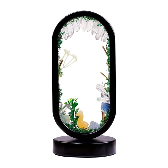 EcoNest Natural Crystal Stone Oval Night Light Style Ambient Lamp For Home