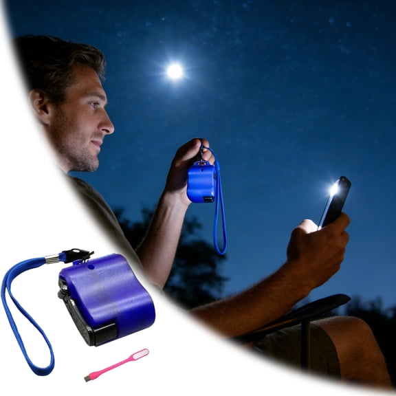 EcoNest Portable Outdoor Hand Powered Dynamo Light For Camping & Hiking Self Charging Emergency Lamp With Manual Crank USB Hand Crank Manual Dynamo With Indicator