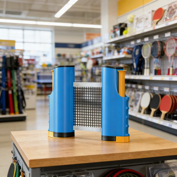 EcoNest Portable Tennis Net Post With Automatic Retractable Net For Indoor And Outdoor Play