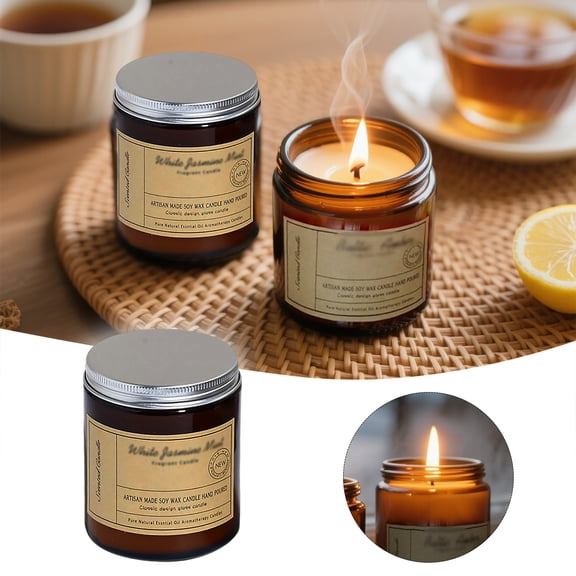 EcoNest Silver Lided Cup With Oil Soy Wax And Based Formula Fragrance. A Of Scented Candle For Aroma