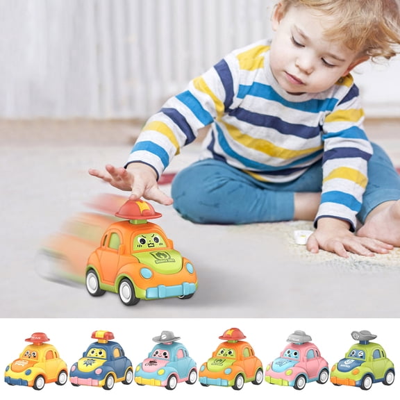 EcoNest Smart Self Driving Cars For Kids P Ress And Go Car Toys For Toddlers 1 3 Baby Push Go Friction Car Toys Infant Play Vehicle Mini Cars Set For Boys Girls