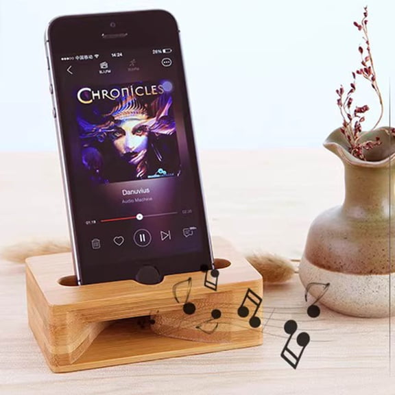 EcoNest Smartphone Amplifier Dock – Wooden Mobile Phone Stand Passive Audio Booster | Portable Phone Holder Louder Sound Base Desk Phone Speaker Mount For Watching Videos Calls Music Sha