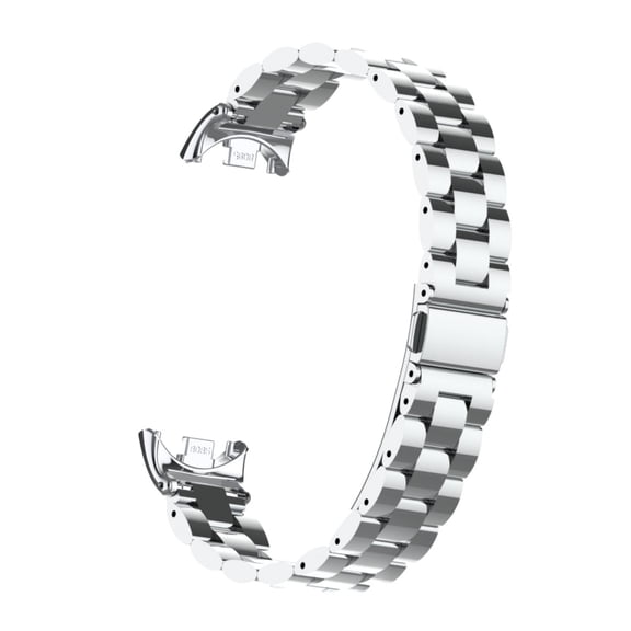 EcoNest Solid Stainless Steel Watch Band With Triple Bead Connectors Replacement Bracelet
