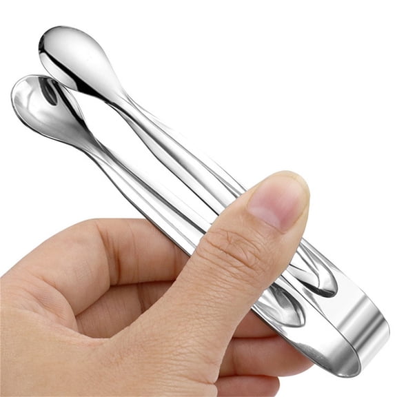 EcoNest Stainless Steel Food Tongs With Spoon Ends – Functional Serving Tongs For Kitchen Dining & Buffets Compact 110mm Tongs For Grabbing Serving & Handling Small Food Items Du