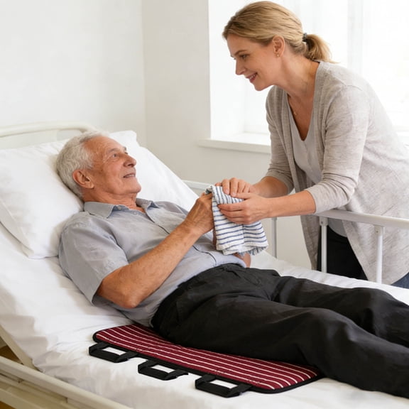 EcoNest Stand Assistance Transfer Bed Pad With 6 Handles Positioning Bed Pad 43.3x24.4 Inch Positioning Sheet For Elderly Patient Adults Elderly Turning Lifting