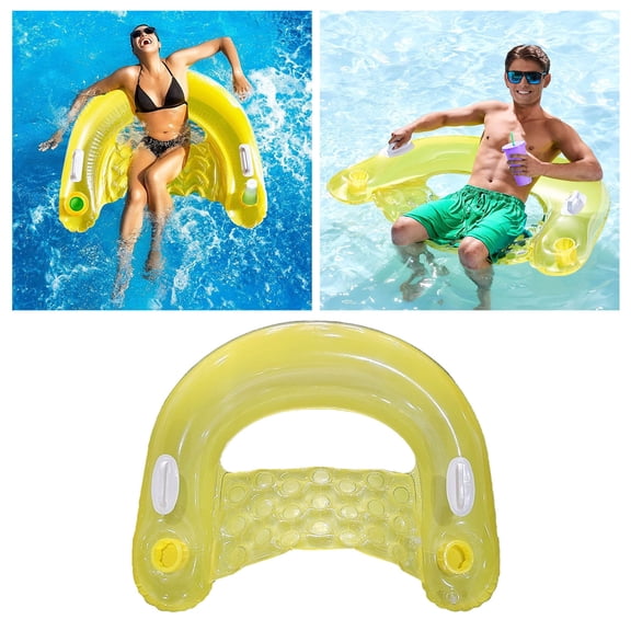 EcoNest Summer Water Park Inflatable U Shaped Floating Outdoor Swimming Pool Adult Handles Thickened Swimming Rings Floating Chairs Cup Holders