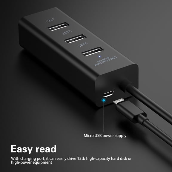 EcoNest USB 2.0 Hub For Laptop USB Port Expander Fast Data Transfer USB Splitter For Laptop Compatible With Windows PC compitable with Mobile