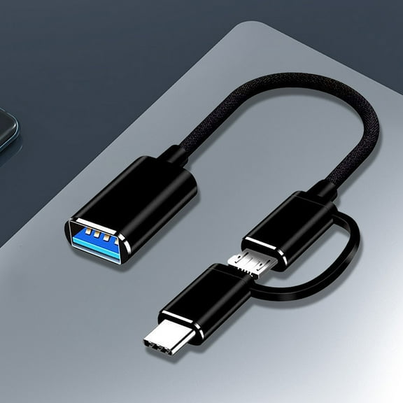 EcoNest USB C To USB Adapter 2 In 1 Adapter Cable. Micro USB Type C Male To USB Female OTG Cable