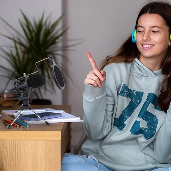 EcoNest USB Condenser Microphone Set For KTV Home Recording Online Classes And Mobile Streaming