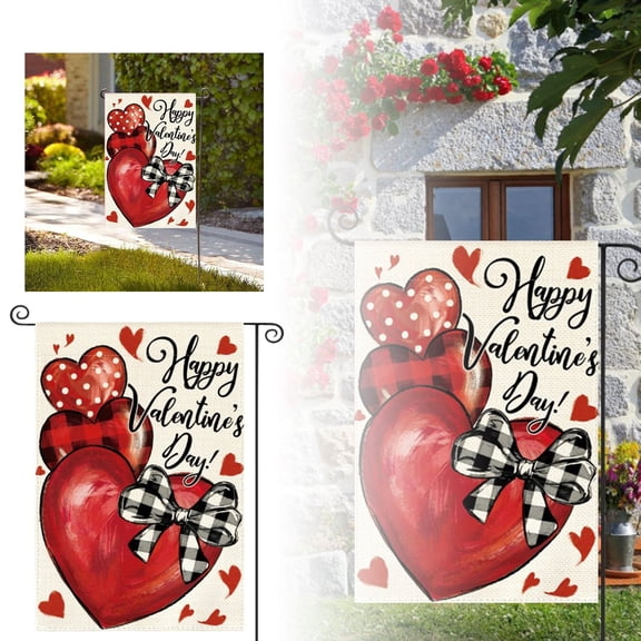 EcoNest Valentine's Day Garden Flag Outdoor Dating Party Decoration Flag Print Door Welcome Flag