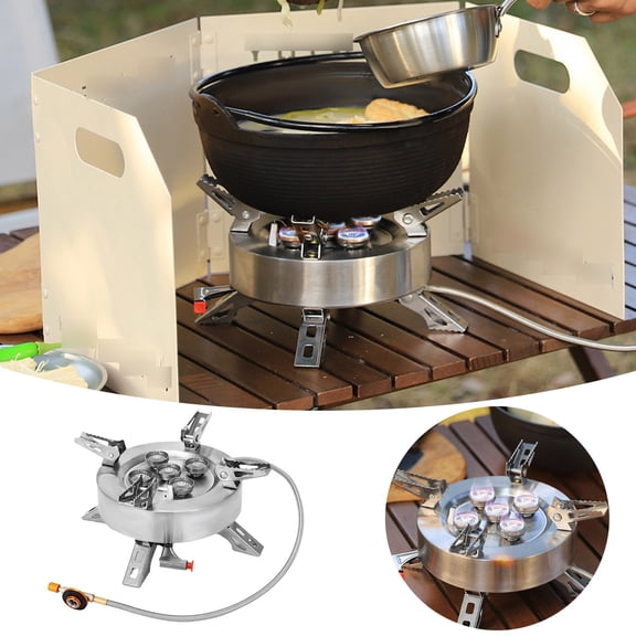 EcoNest Versatile Camping Stove For Outdoor Adventures Lightweight And Portable Cooking Solution For Hiking Backpacking And Camping Sturdy Design For All Weather Conditions