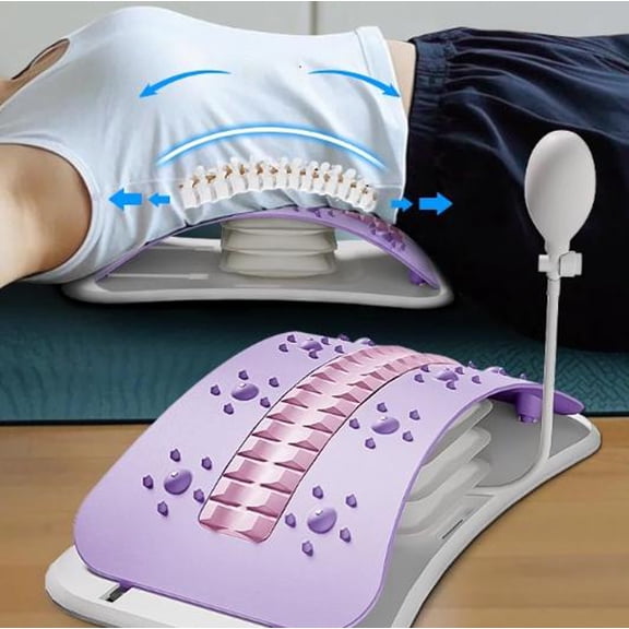 EcoNest A Yoga Auxiliary Tool For Stretching And Massaging Back Stretcher For Lower Back Adjustable Height 53 120mm Lower Dorsum Stretcher With Acupressure Massage For Spinal