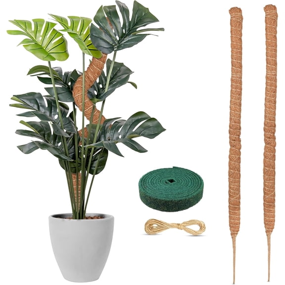 EcoNour 28" 2-Pack Moss Pole for Monstera | Climbing Support Stick for Indoor Vines, Pothos, and Philodendron