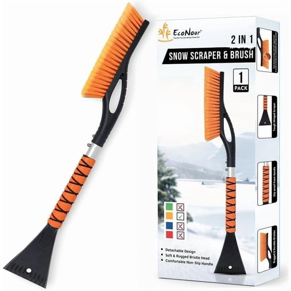 EcoNour Ice Scrapers Snow Brush for Car Windshield 27 Inch