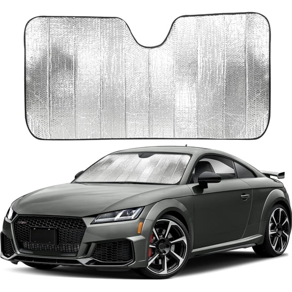 EcoNour Accordion Car Windshield Shade | Foldable UV Blocker Visor to Keep Vehicle Cool & Comfortable  58" x 28"