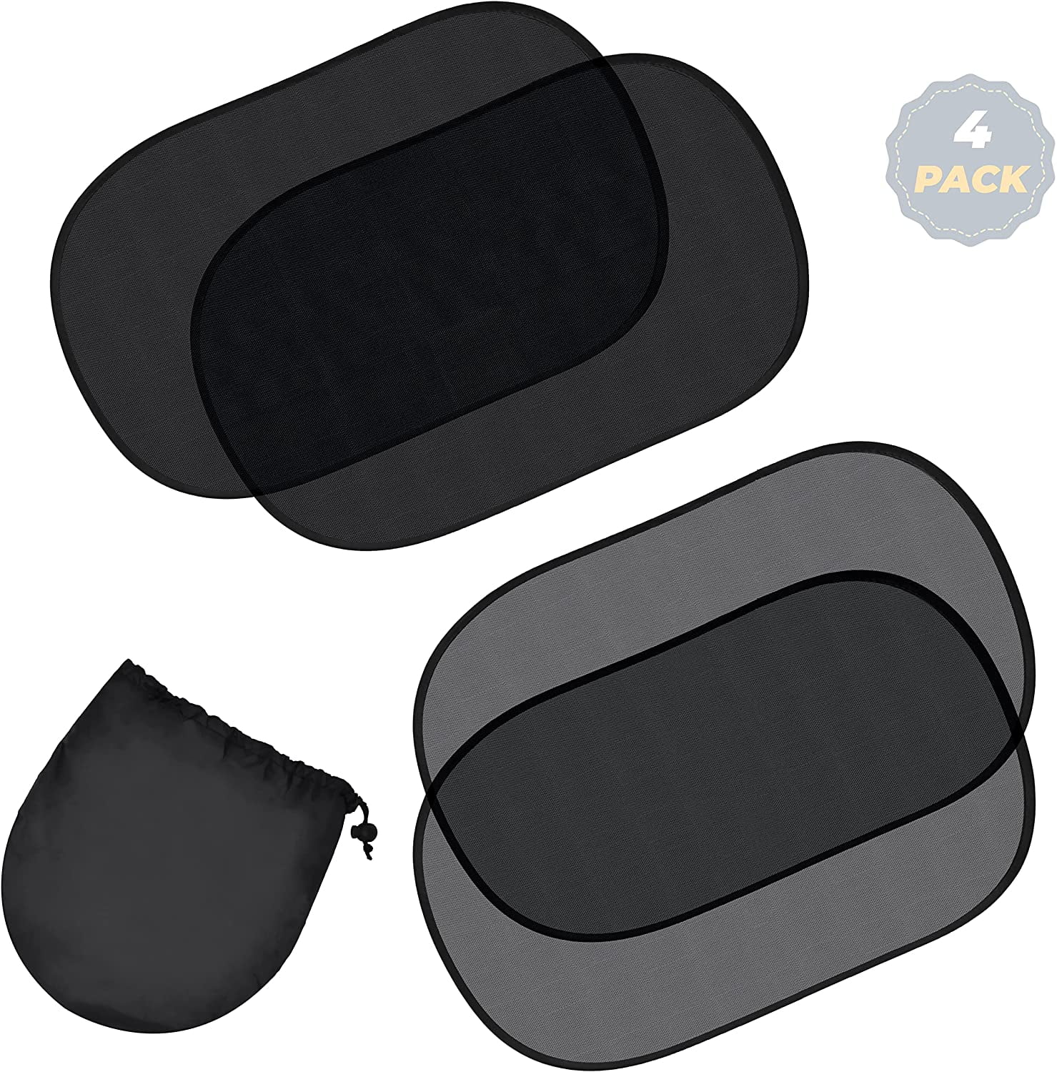 EcoNour Baby Car Window Shades 20"x12" (4 Pack) Car Side Window Sun