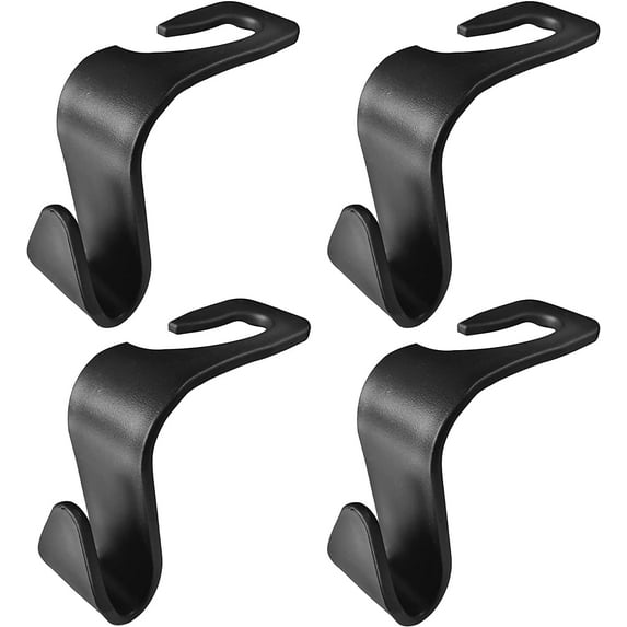EcoNour Car Headrest Hooks 4 Pack | Back Seat Hanger for Purses, Bags & Car Organization