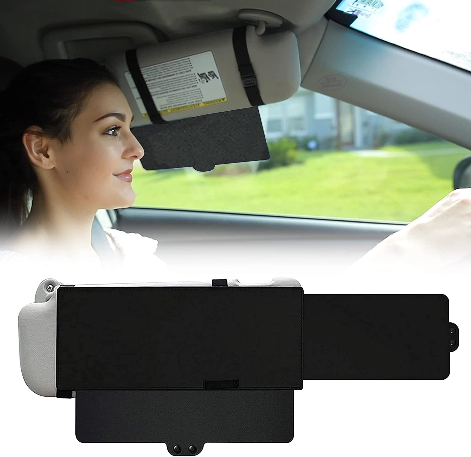 EcoNour Car Sun Visor Extender  One Pull Down Sunshade and One
