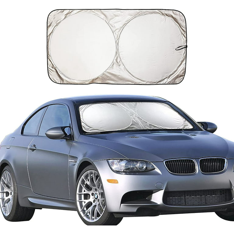  AstroAI 4-Layer Windshield Snow Cover for Ice, UV, Frost -  Wiper & Mirror Protector, Windproof Sunshade for Cars, Compact SUVs :  Automotive