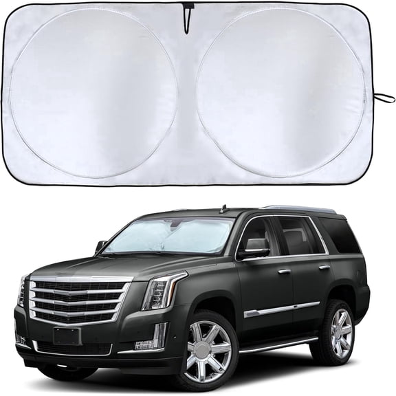 EcoNour Windshield Sun Shade 64x34, Reflective UV Heat Shield, Foldable Front Window Sunshade for Cars, SUVs & Trucks