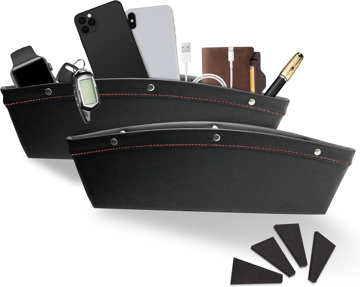 EcoNour Car Seat Gap Filler and Organizer (2 Pack) | PU Leather Console ...