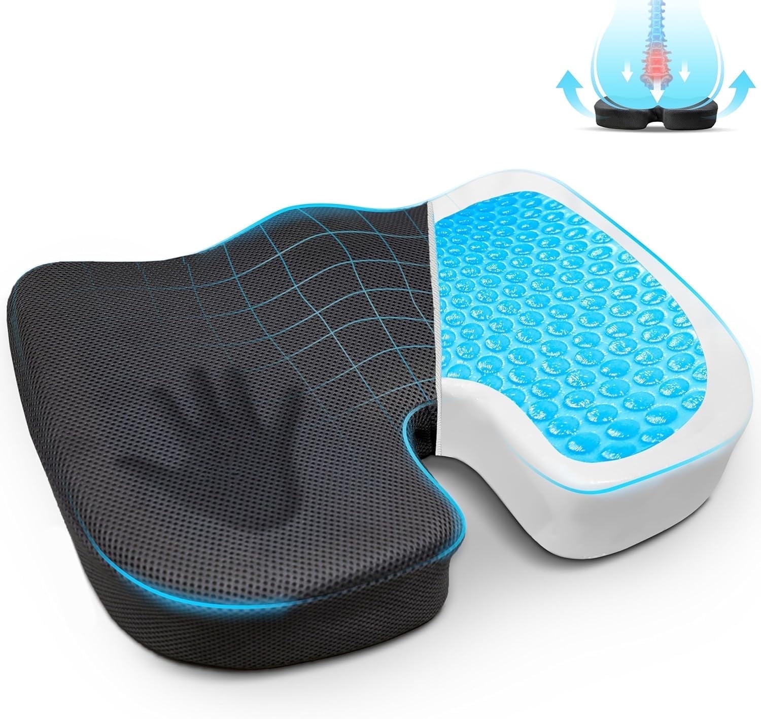 EcoNour Memory Foam Seat Cushion for Long Sitting,