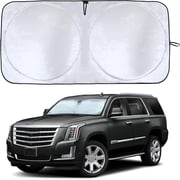 EcoNour Large Windshield Sunshade, Reflective UV Heat Block Car Sun Shade, Foldable Front Window Cover