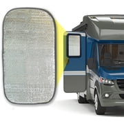 EcoNour RV Window Shade | Foldable Trailer Door Window Cover | UV Protection & Privacy Blackout Sunshade | Camper Window Shade for RV & Travel Trailer | Silver 25" x 16"