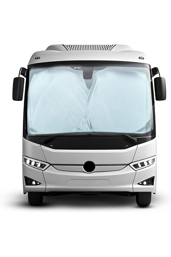 Reflective RV Windshield Sunshade, UV and Heat Protection, Fits Trucks, Motorhomes, Buses, 102" x 51"