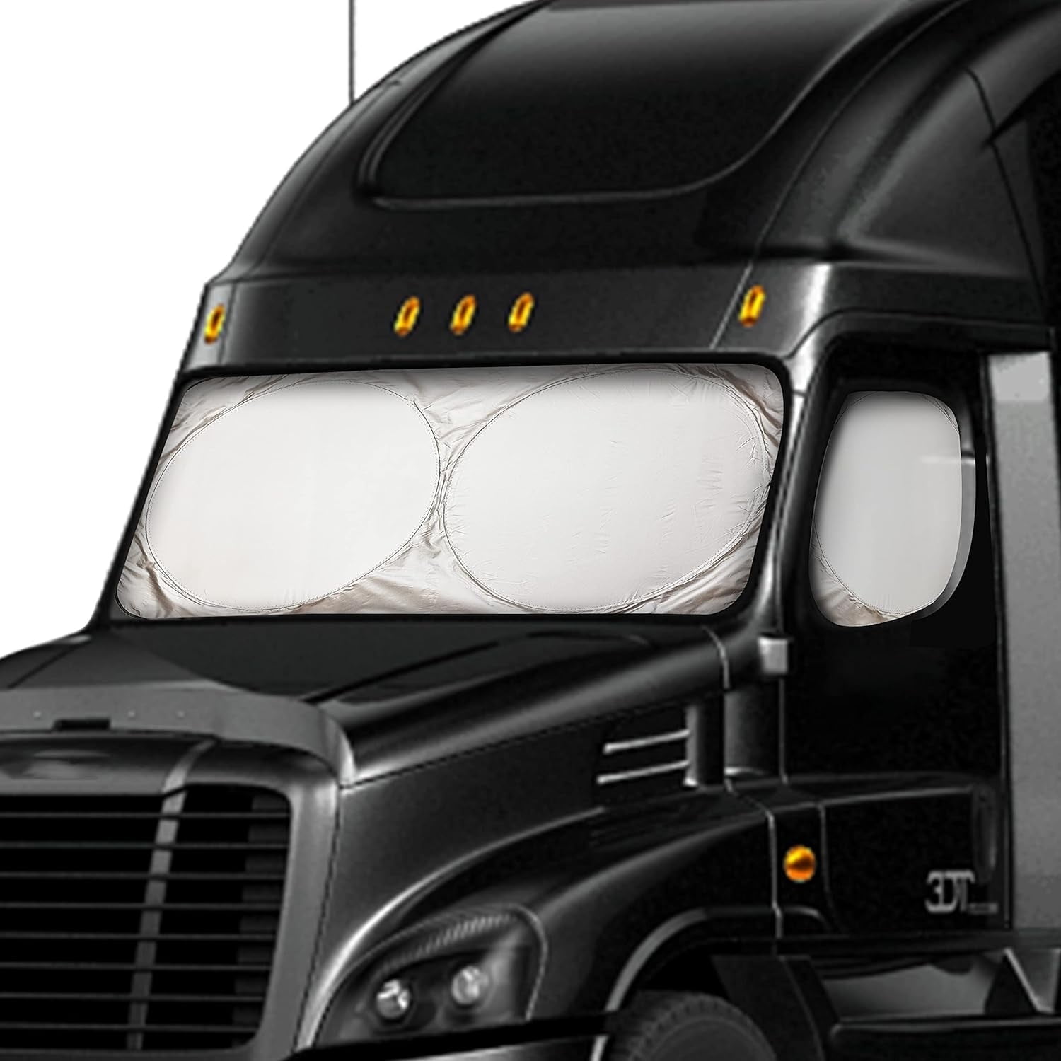 EcoNour Semi Truck Windshield Sunshade & Side Windows | UV Reflective 240T Sunshade for Big Rig, Foldable Sunshade for RV Truck | Blocks Heat & UV Rays