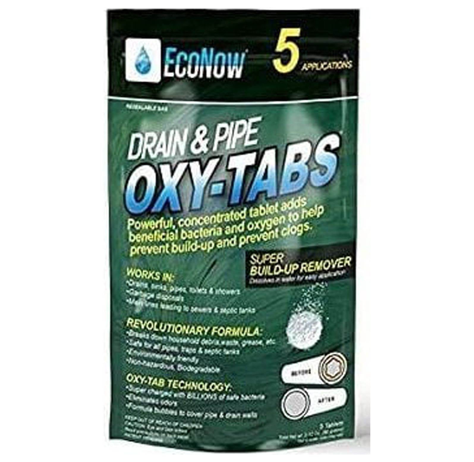 EcoNow OxyTabs for Drains 100 Most Effective Drain and Pipe Cleaner