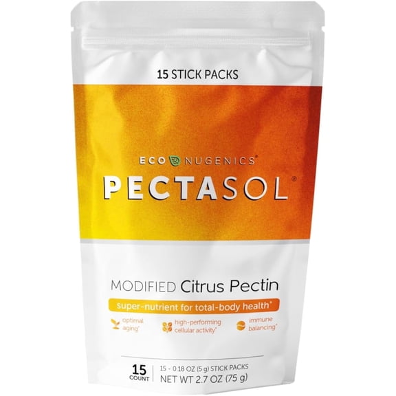EcoNugenics PectaSol Modified Citrus Pectin 15 Stick Packs 2.7 oz