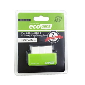 EcoOBD2 Fuel Saver Chip Tuning Box - 15% Gas Mileage Improvement, Plug & Drive OBD2 Connector, Engine Performance Booster, Universal Fit for Gasoline Cars, Easy Installation, CE FCC Certified