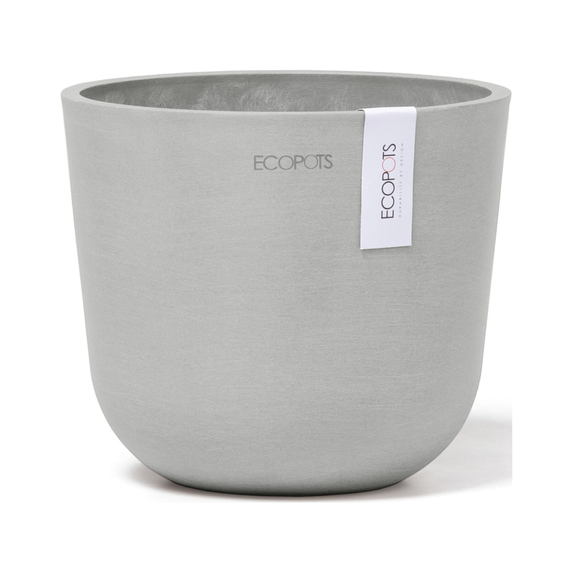 Oslo 6-Inch White Grey Recycled Plastic Indoor/Outdoor Planter