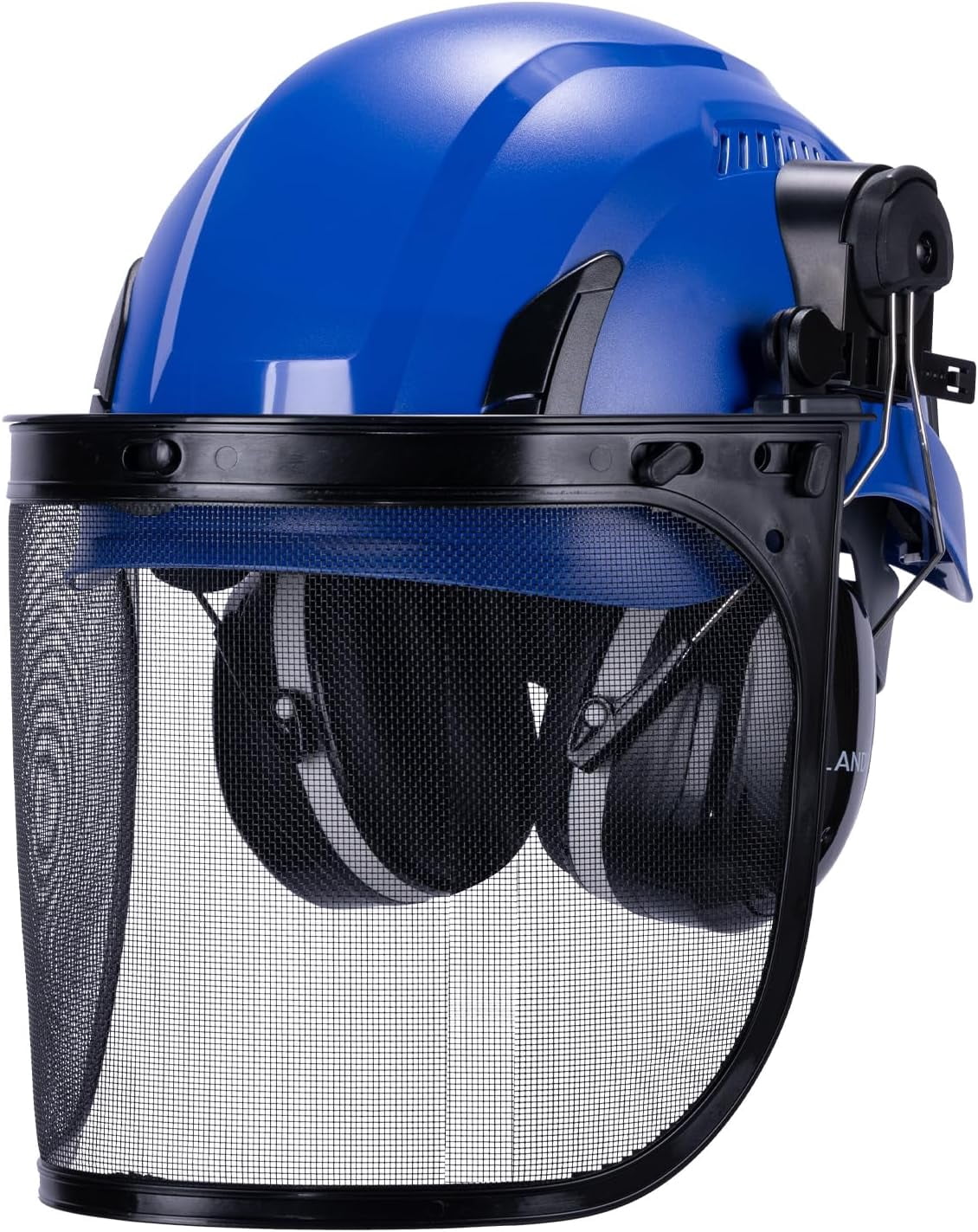 EcoPro Forestry Kit - ANSI Z89.1 Type I Class C Vented - Forestry Helmet Kit with Faceshield & Earmuffs - 3 in 1 Ideal for Arborists - Blue