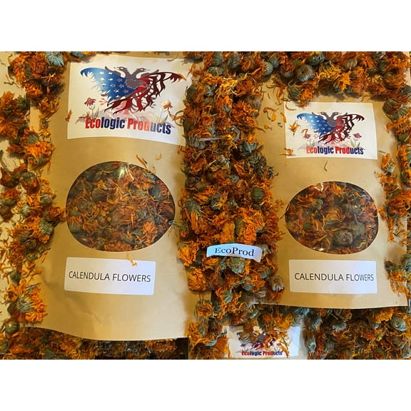 EcoProd Calendula Flowers, European Wild Crafted, for Tea/Craft/Salads 2 oz. Naturally Grown and Dried, Free Shipping