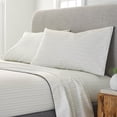 thumbnail image 1 of EcoPure® Comfort Wash Twin Gray/Blue Dash Stripe Sheet Set, 1 of 2