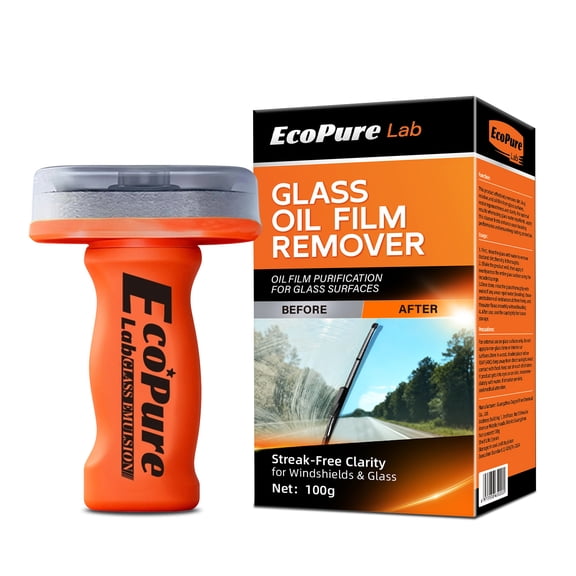 EcoPure Lab Glass Oil Film Remover with Handle – Windshield Cleaner, 3.53 oz