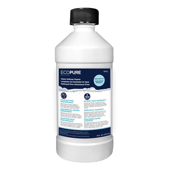 EcoPure Water Solved Water Softener Cleaner Liquid 16 oz.