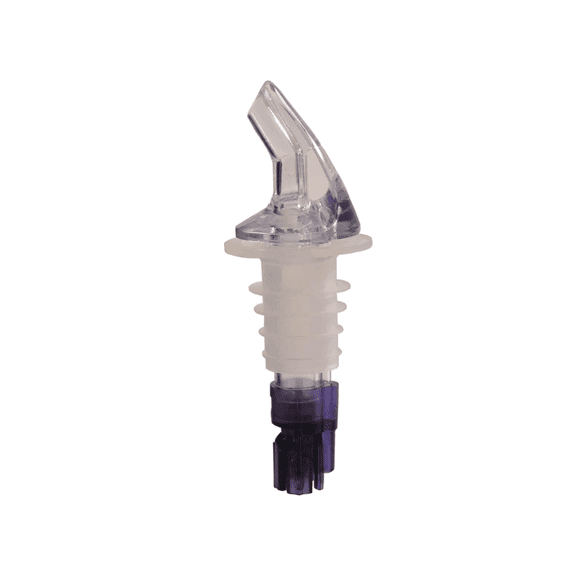 EcoQuality 1.125oz Purple Measured Liquor Pourer No Collar - Portion Control Bottle Pour Spout - For Bars, Lounges, and Restaurants (1)