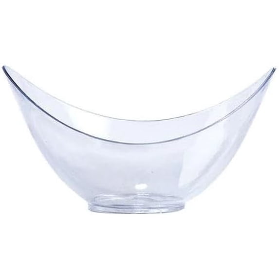EcoQuality 1.5oz Clear Mini Oval Plastic Bowl – Disposable Serving Bowl for Tastings Desserts Appetizers Samples Catering Parties Weddings Buffet Displays Mini Food Cups (24)