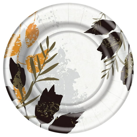EcoQuality 10.25" Inch Disposable Leafy Canopy Round Paper Serving Plates, China Like Party Plates, Heavy Duty Dinner Serving Plate, Platter, Weddings, Baby Showers, Catering, Non Toxic (18)