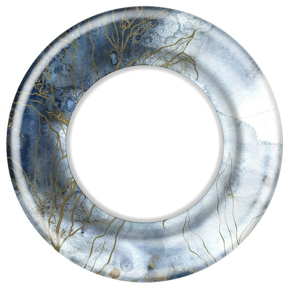 EcoQuality 10.25" Inch Disposable Ocean Blue Round Paper Serving Plates, China Like Party Plates, Heavy Duty Dinner Serving Plate, Platter, Weddings, Baby Showers, Catering, Non Toxic (18)