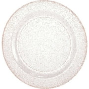 EcoQuality 10.25 Inches Rose Gold Plastic Round Dinner Plates with Glitter Design   Elegant Disposable Plates for Parties, Weddings, Events - Durable, Stylish, Reusable Tableware 10