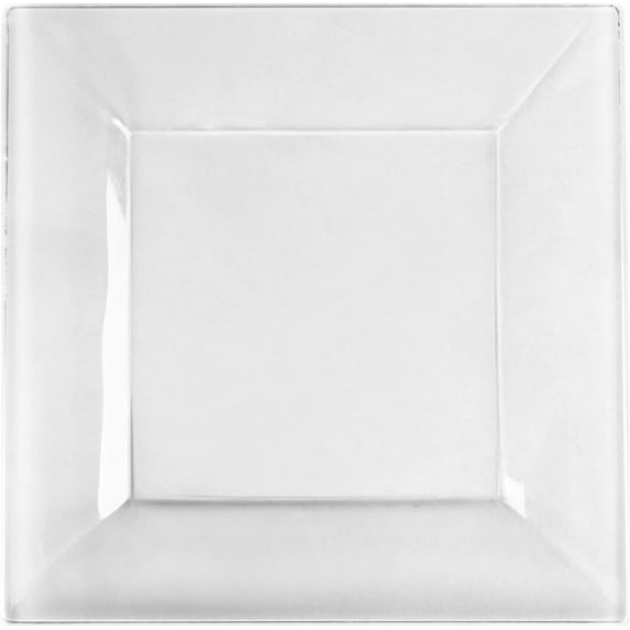 EcoQuality 10.75" inch Clear Square Plastic Plates - Disposable China Like Party Plates, Heavy Duty Dinner Plates, Salad Plate, Dinners, Dessert, Wedding, Serveware, Catering (110)