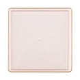 thumbnail image 1 of EcoQuality 10.75" inch Disposable Square Translucent Pink Plastic Plates with Gold Rim, China Like Party Plates, Heavy Duty Dinner Plate, Salads, Weddings, Baby Showers, Catering, Non Toxic (40), 1 of 3